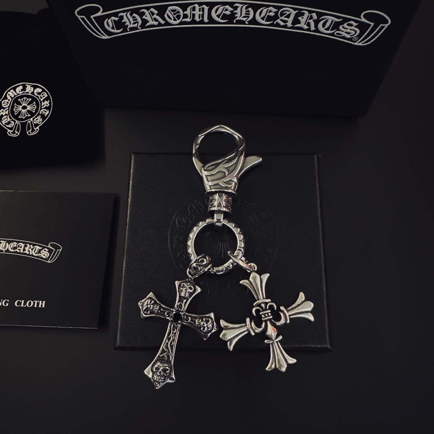 Chrome Hearts Silver Cross Keychain